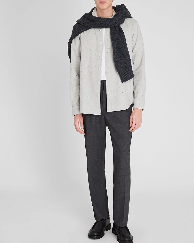 Long-Sleeve Donegal Cotton Blend Shirt