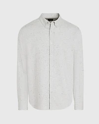 Long-Sleeve Donegal Cotton Blend Shirt