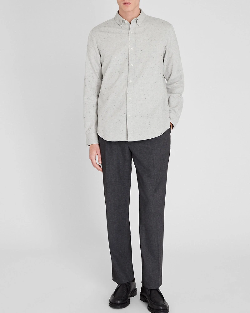 Long-Sleeve Donegal Cotton Blend Shirt