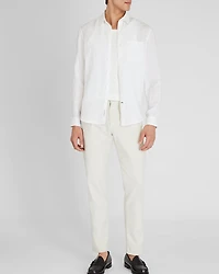 Slim Long-Sleeve Button-Down Linen Shirt