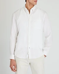 Slim Long-Sleeve Button-Down Linen Shirt