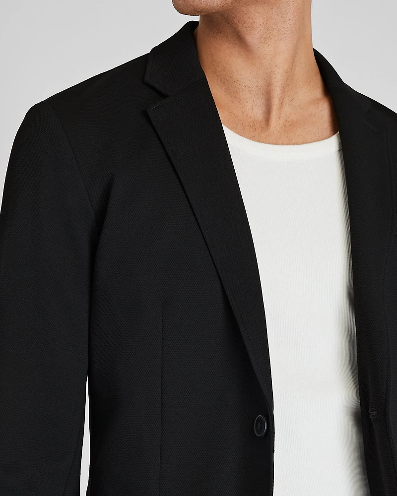 Deconstructed Pique Knit Blazer