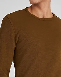 Long-Sleeve Ribbed Slub Tee