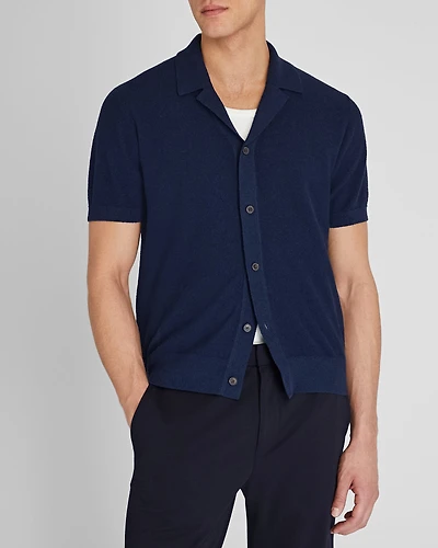 Bouclé Camp Collar Sweater Polo