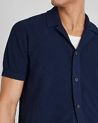 Bouclé Camp Collar Sweater Polo