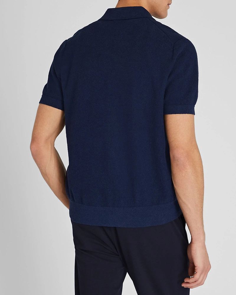 Bouclé Camp Collar Sweater Polo