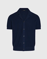 Bouclé Camp Collar Sweater Polo
