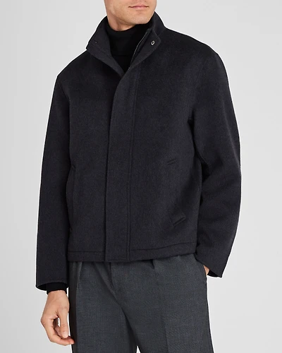Capsule Double-Faced Funnel Neck Wool Jacket