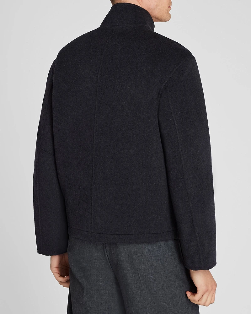 Capsule Double-Faced Funnel Neck Wool Jacket