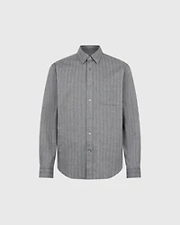 Slim Lightweight Herringbone Flannel Shirt
