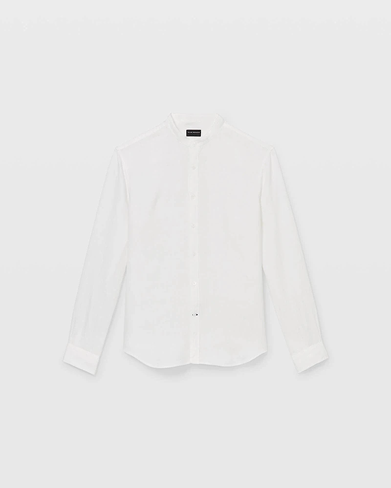 Band Collar Linen Shirt
