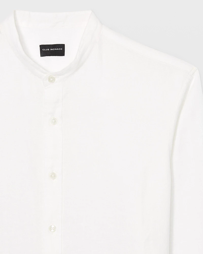 Band Collar Linen Shirt