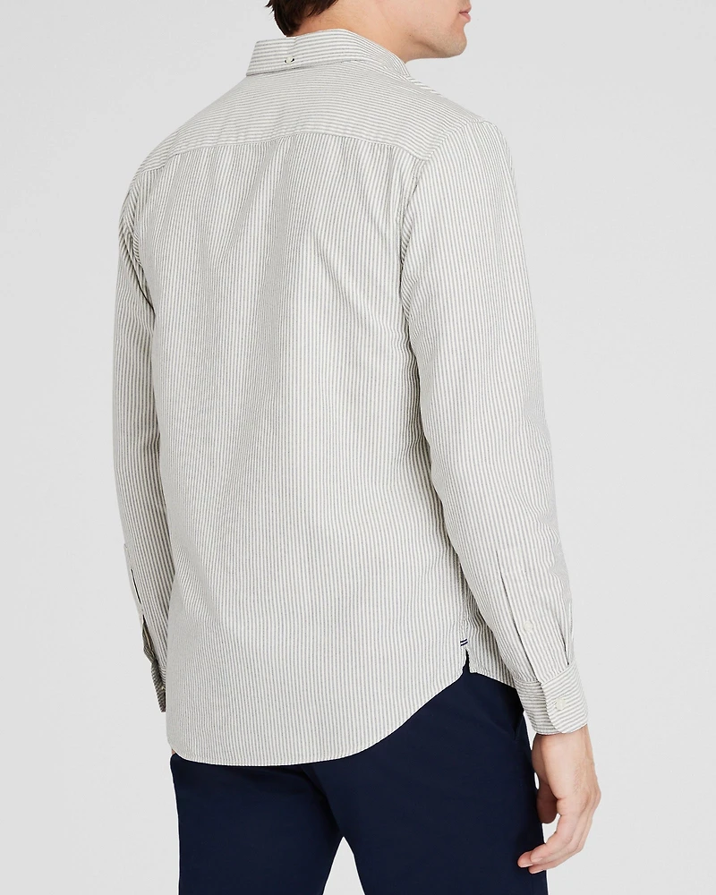 Long-Sleeve Striped Oxford Shirt