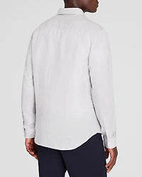 Long-Sleeve Solid Linen Shirt