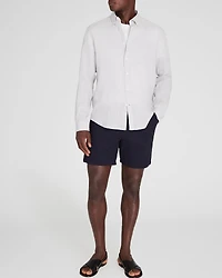 Long-Sleeve Solid Linen Shirt
