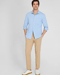 Long Sleeve Pique Oxford Knit Shirt