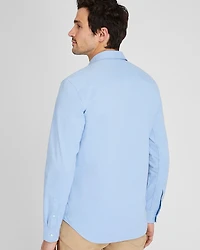 Long Sleeve Pique Oxford Knit Shirt