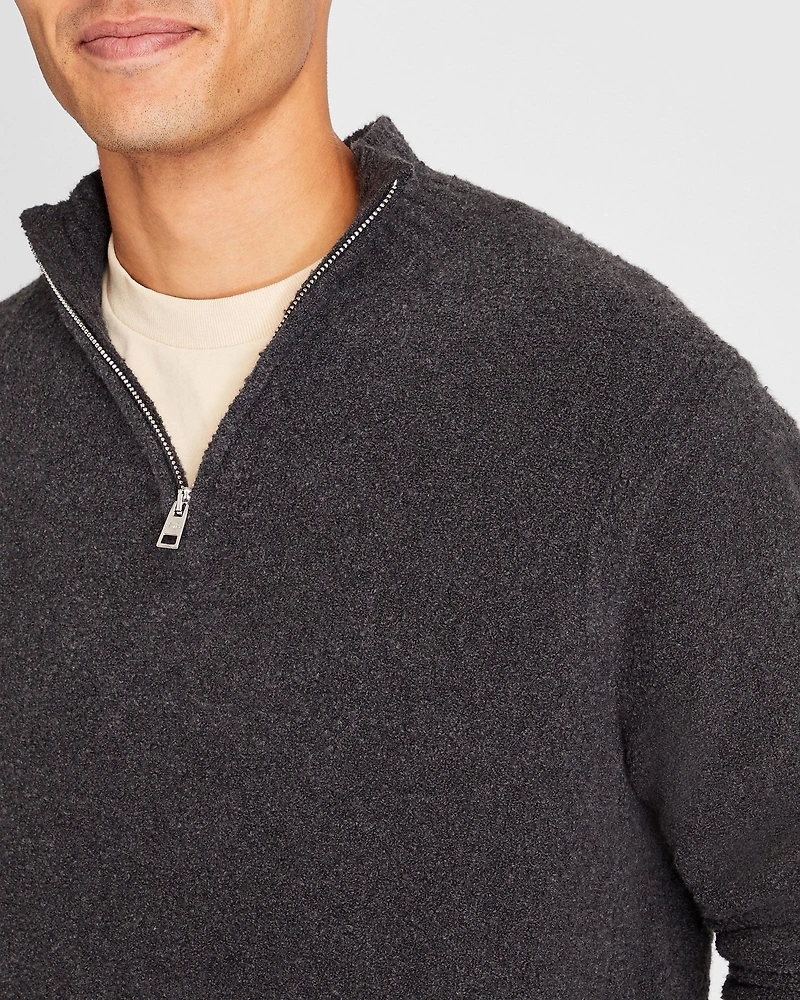 Bouclé Quarter-Zip Sweater