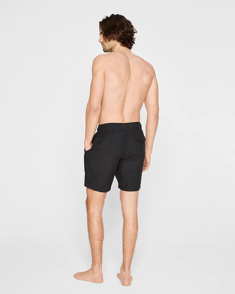 Onia Linen Blend Solid Swim Trunks