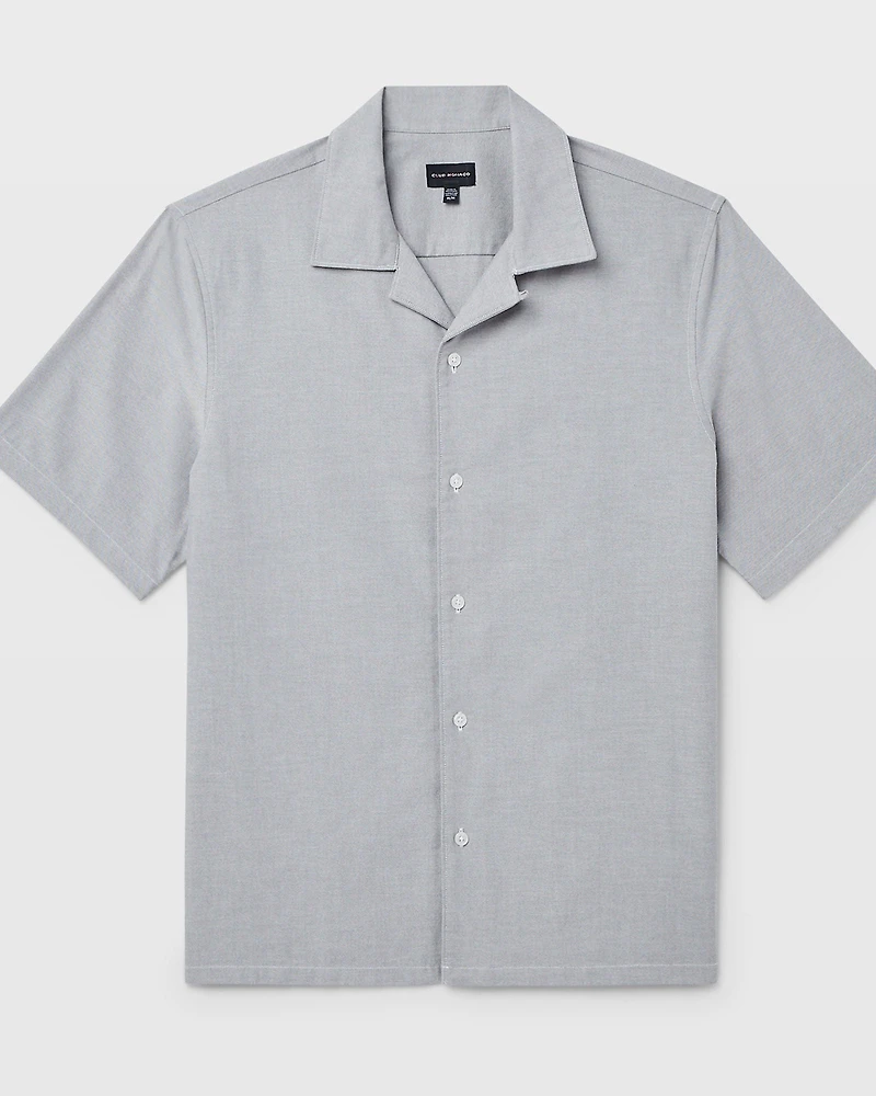 Short Sleeve Camp Collar Oxford Shirt