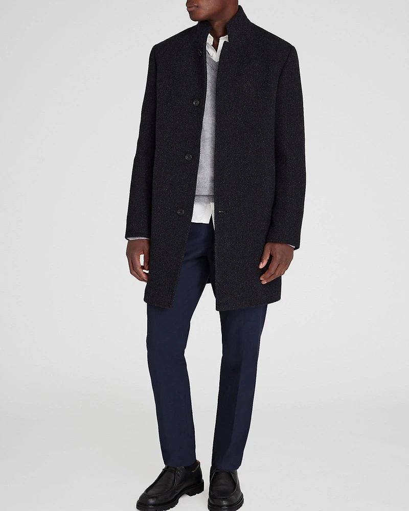 Loukas Patterned Funnel Neck Coat