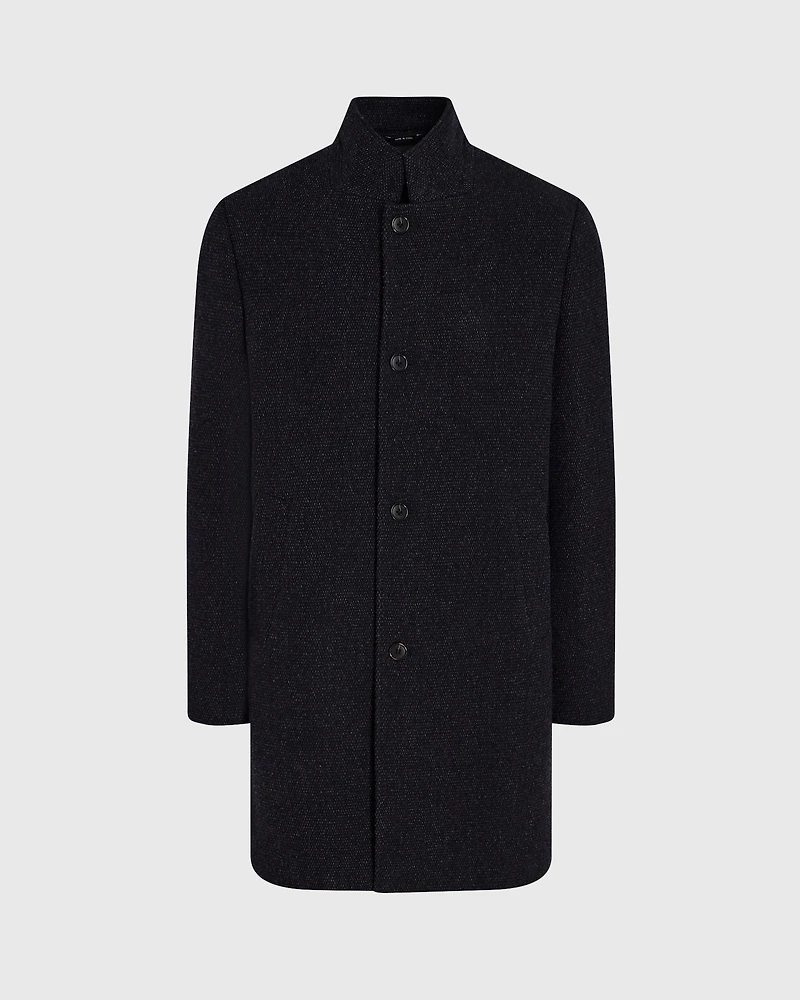 Loukas Patterned Funnel Neck Coat