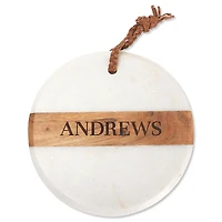 Round White Marble & Wood Board