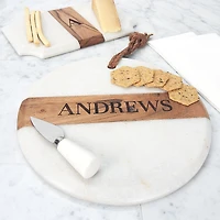 Round White Marble & Wood Board