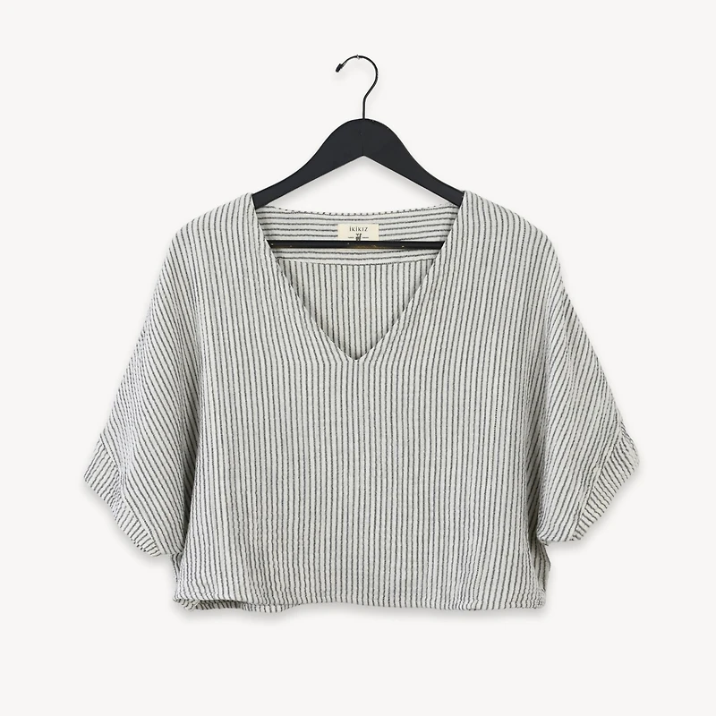 Striped Crinkle Cotton Crop Top