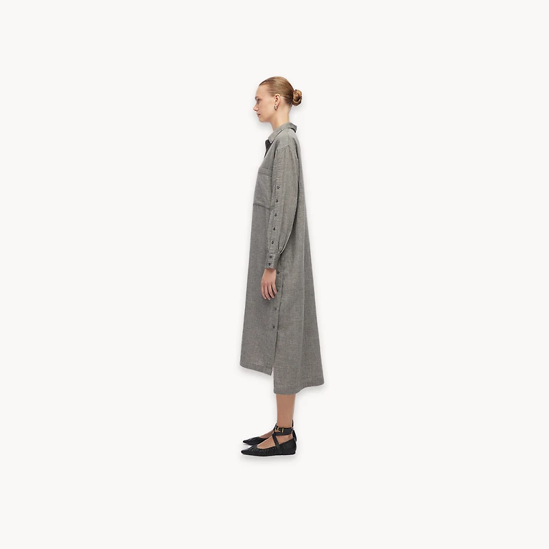 City Collection Buttoned Shirt Dress