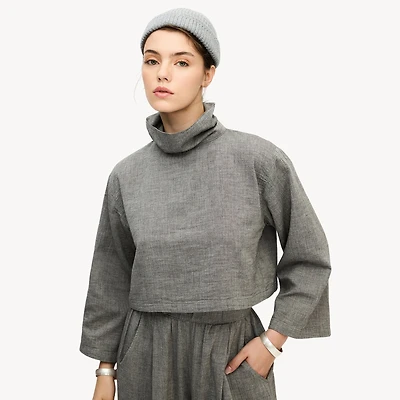 City Collection High Neck Blouse