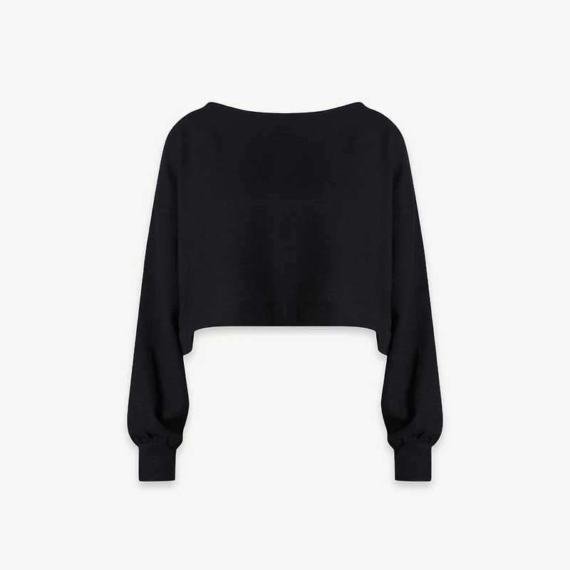 Flat Black Crop Blouse