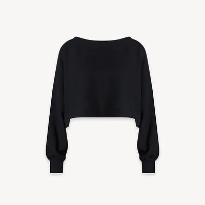Flat Black Crop Blouse