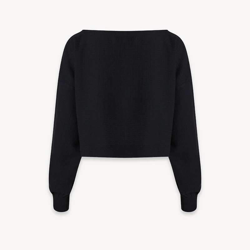 Flat Black Crop Blouse