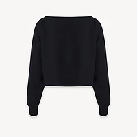 Flat Black Crop Blouse