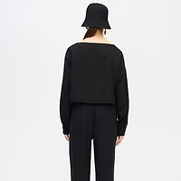 Flat Black Crop Blouse
