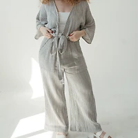 Striped Crinkle Pocketed Pant