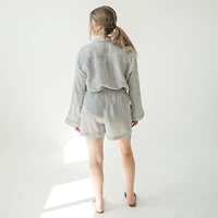 Striped Crinkle Pocket Shirt with Buttons