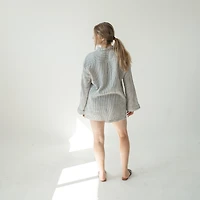 Striped Crinkle Pocket Shirt with Buttons