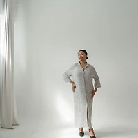 Striped Crinkle Shirt Dress