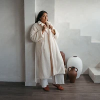 Recycled Sherpa Long Jacket