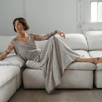 Striped Crinkle Cotton Strappy Top