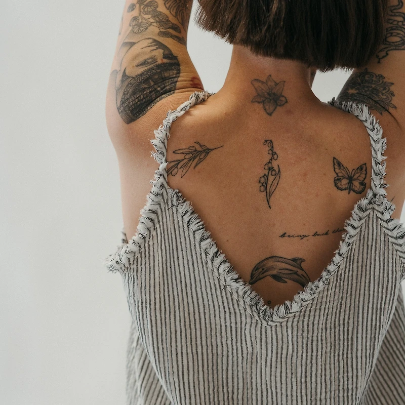 Striped Crinkle Cotton Strappy Top