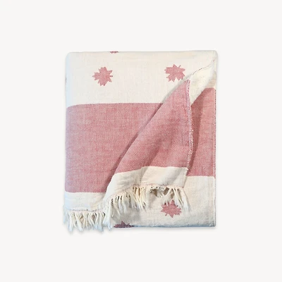 Maple Leaf Fleece Lined Throw