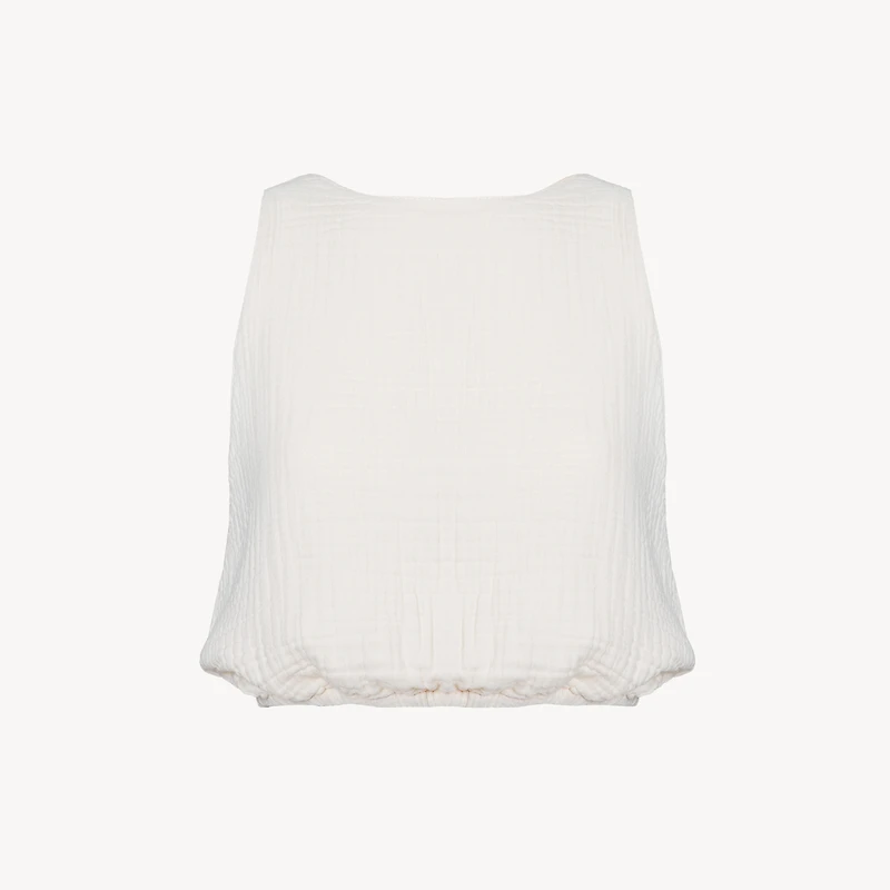 Crinkle Keyhole Tank Top