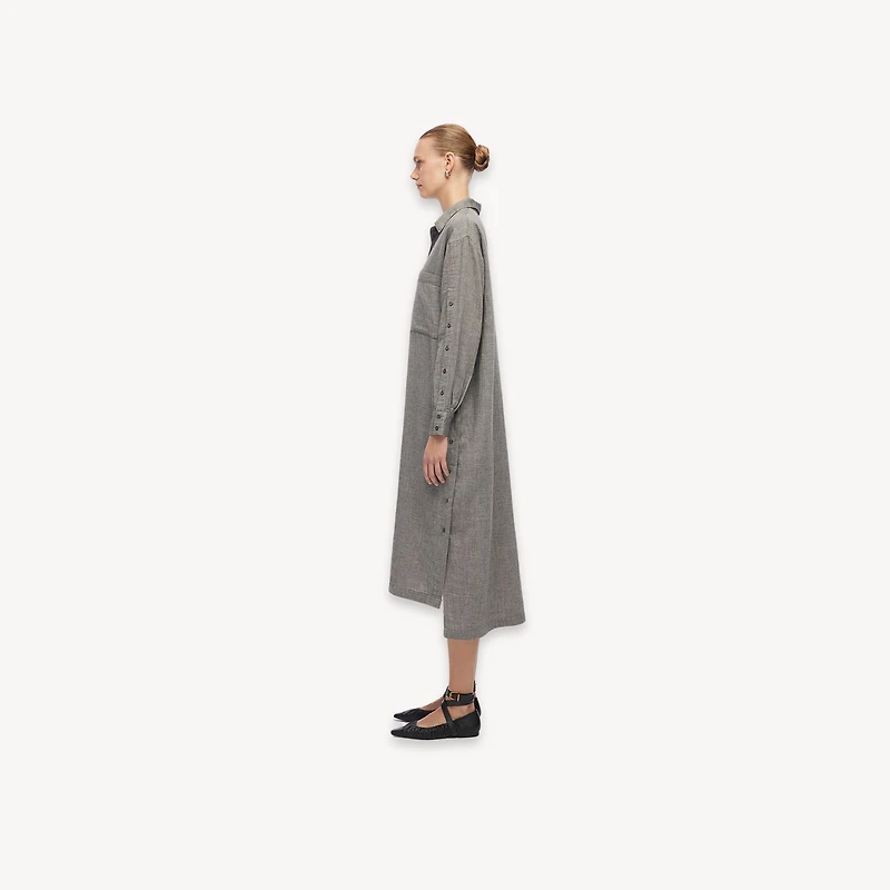 City Collection Buttoned Shirt Dress