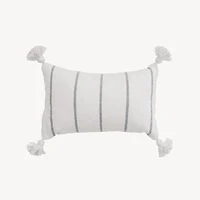 Classic Light Grey Moroccan Pillow - 14x22"