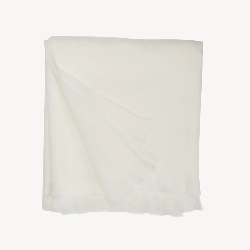 Solid Fringed Alpaca Throw