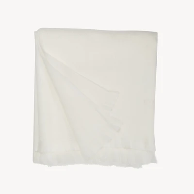 Solid Fringed Alpaca Throw
