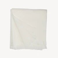 Solid Fringed Alpaca Throw